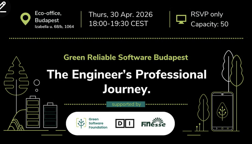 Event poster for The Engineer’s Professional Journey in Budapest